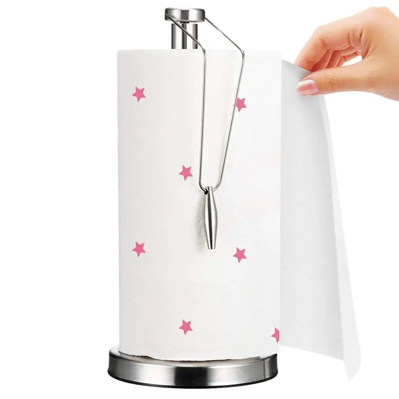 

HHO-Paper Towel Holder Stainless Steel Paper Towel Holder with Non-Slip Mat Fits Standard and Jumbo-Sized Rolls for Kitchen Coun