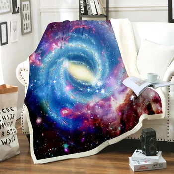 

SOFTBATFY Space Planet 3D Printed Fleece Blanket for Beds Fashion Bedspread Sherpa Throw Blanket Dropshipping