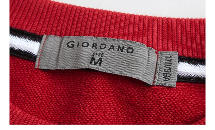 Giordano мужская толстовка с принтом контрастная Свободная Толстовка средней толщины мягкая Sudaderas Para Hombre 01099780