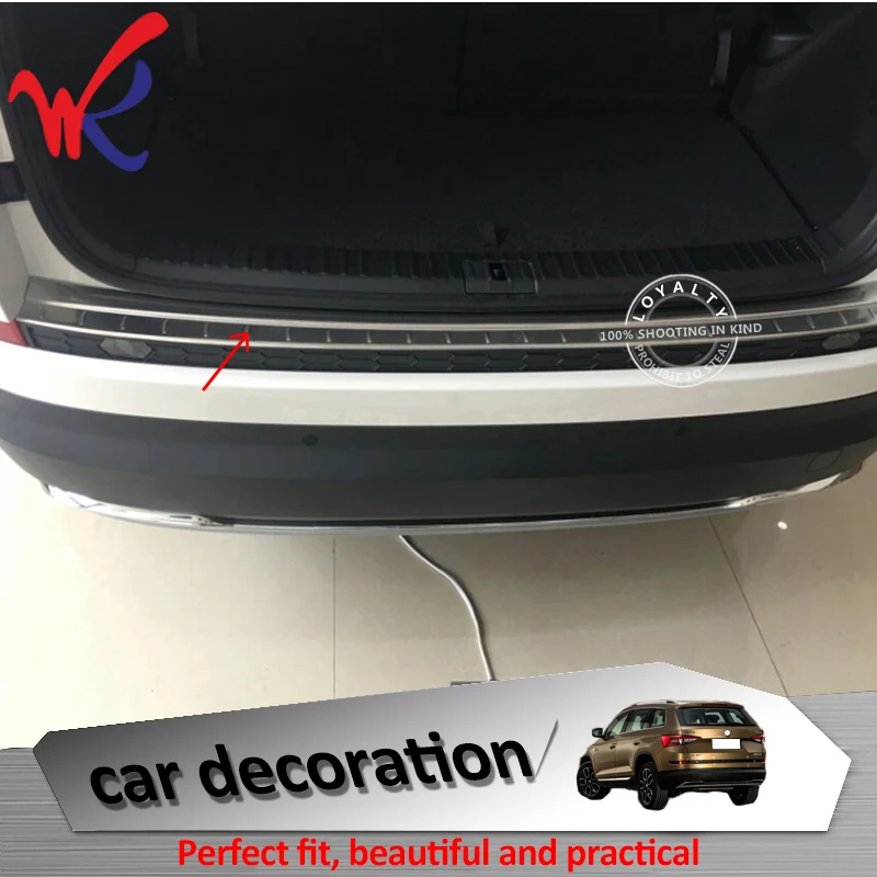 

Loyalty for SKODA KODIAQ 2017 2018 Stainless Steel Rear Bumper Protector Door Sill Trunk Cover Trim Car Styling Auto Accessories