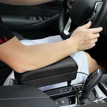 

Universal Car Storage Can Fill Armrest Box Leather Wireless Car Seam Storage Box Adjustable Height Armrest Box Auto Styling