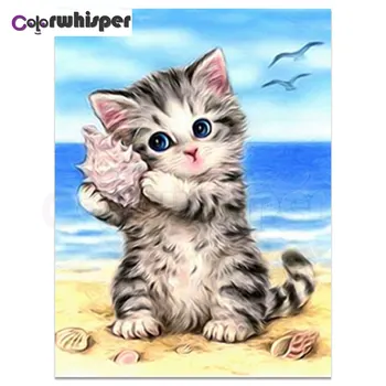 

Diamond Painting Full Square/Round Drill Cat Conch Sea 5D Daimond Embroidery Cross Stitch Mosaic Rhinestone Picture Decor S700