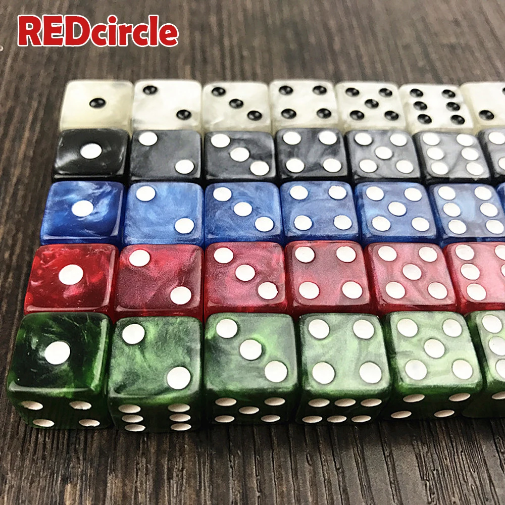 10 шт./компл. 12 мм Высокое качество азартные игры Die D6 кости мраморный эффект с