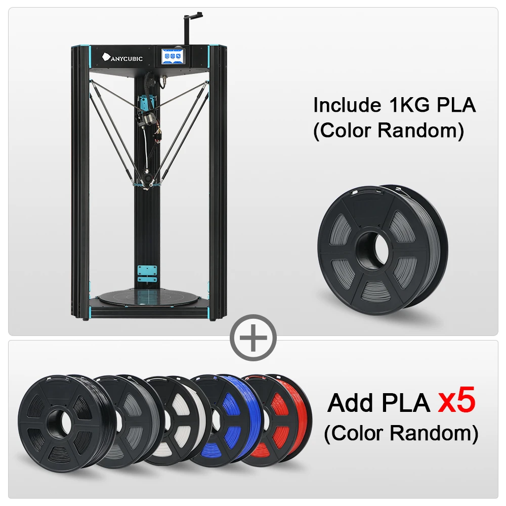 ANYCUBIC Predator 3d принтер размера плюс 370*370*455 мм предварительно собранный ultracase Pro 3d Принтер Комплект impresora 3d impressora 3D - Цвет: Predator add 5KG