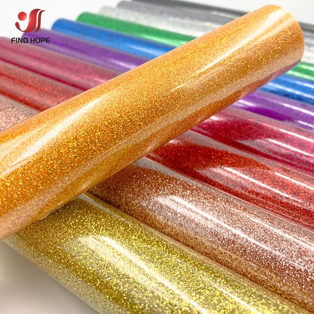 50x100cm Glitter Heat Transfer Vinyl Film 11 Assorted Colors HTV Iron On Tshirts DIY Decor Gifts Clothing Bags Hat For Cut