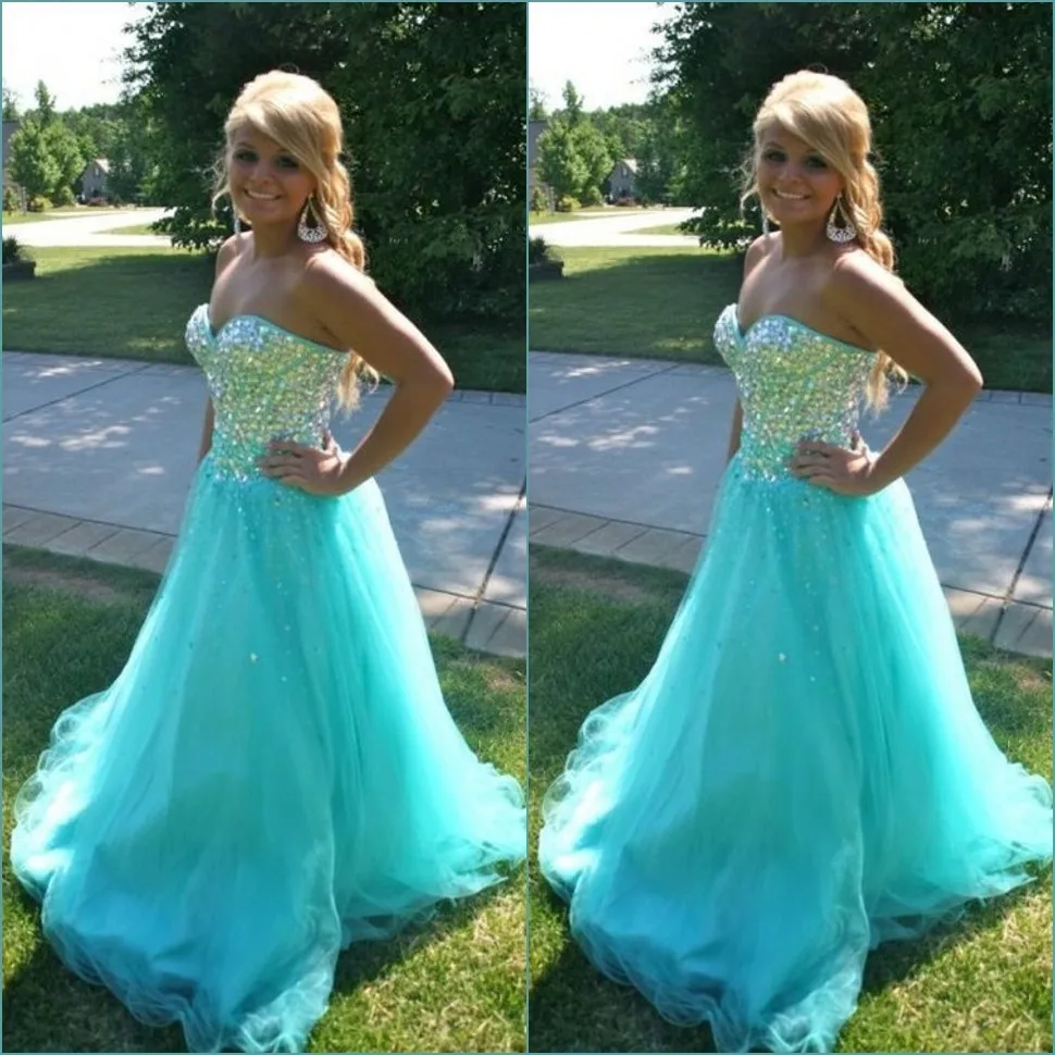 

free shipping hot sexy bride tulle evening vestido de festa 2016 long party gown crystal beading sweetheart long prom dresses