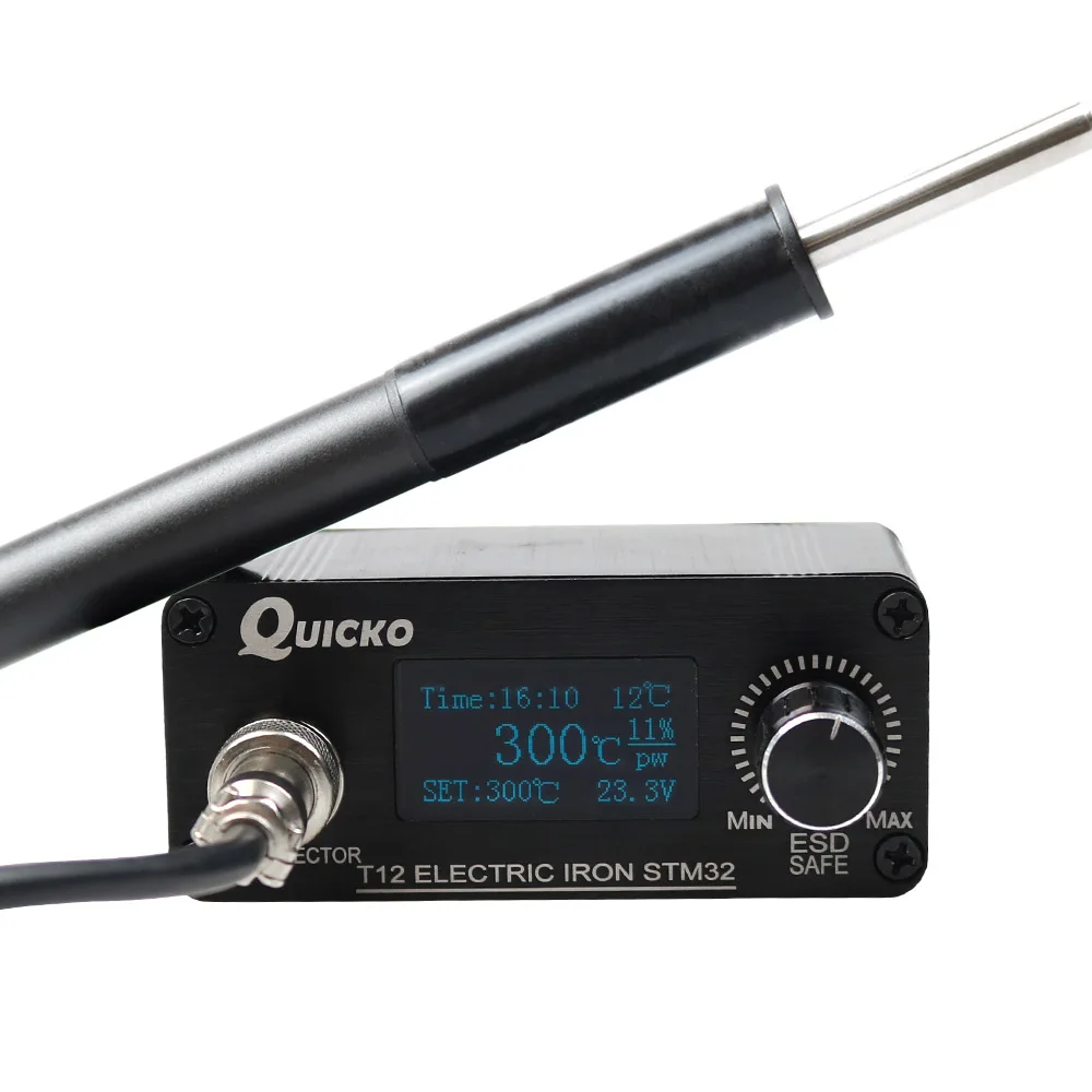 QUICKO мини T12 паяльная станция STM32/CKS OLED жало паяльника P9 ручка сварочные