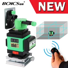 Boics Лазерная поперечная линия 360 градусов вращающийся лазерный уровень самонивелирующийся 12 линий 8V4H линейный нивелир с беспроводным пультом дистанционного управления
