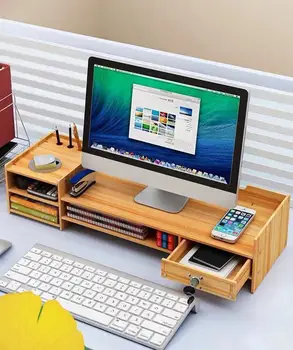 

Computer Monitor Stand Base Storage Box Office Supplies Desk Storage Box Folder Keyboard Home Office Finishing Table