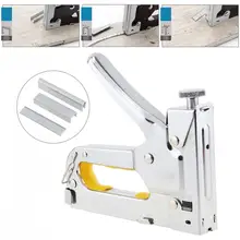 Серебряный ручной пистолет для ногтей, трехцелевой пистолет для ногтей с 600 гвоздями и дверными гвоздями/u-образными гвоздями/Т-образными гвоздями