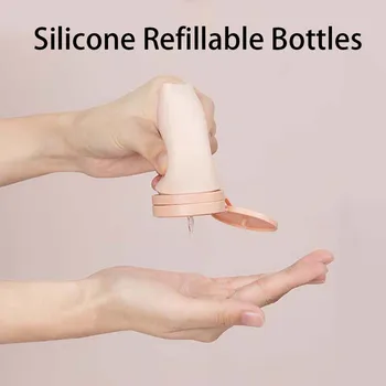 

Cute Silicone Empty Refillable Bottle Press For Lotion Shampoo Cream Gel Cosmetic Squeeze Storage Makeup Container Durable