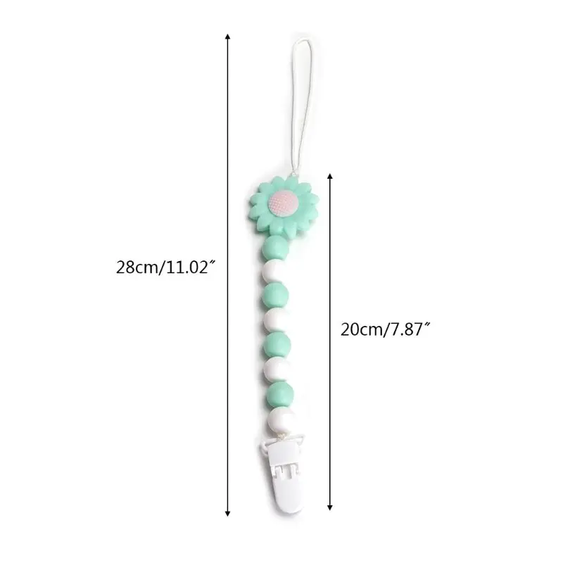 Sunflower Chain Appease Pacifier Infant Nipple Feeding Anti-fall Clip Chew Toy