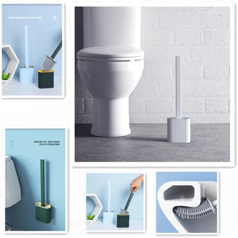 

Multifunctional creative gap soft rubber long handle toilet brush set bathroom household toilet cleaning brush