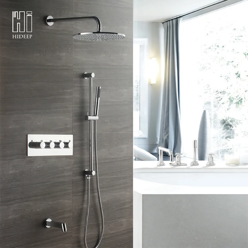 

Hideep Concealed Shower Three Feature Constant Temperature Wall-in Complete Copper Shower Head Set Manufacturers Direct Selling
