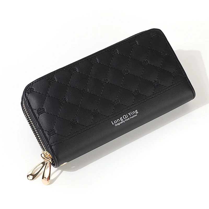 Leather Quilted Women's Wallet | Nicon Black | Sherry