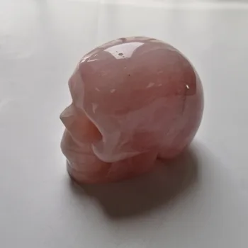

High Quality 3inch Natural Rose Quartz skull Shape Stone Hand Crafted For Gift &Home Decor ZT