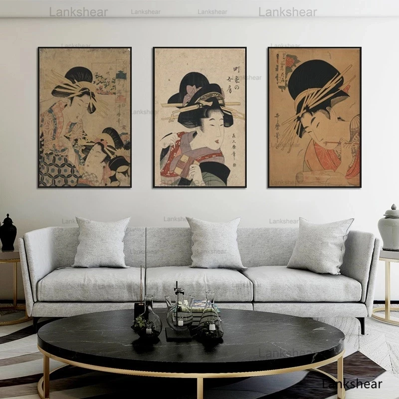 Japan Engraved Paper Art Picture Canvas Print Poster Bedroom Living Room Decor