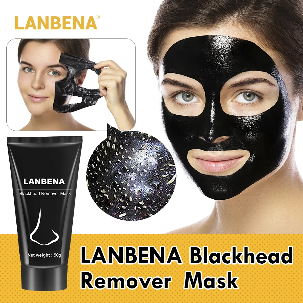 LANBENA Blackhead Remover Nose Black Mask Face Care Mud Acne Treatment Peel Off Mask Pore Strip Oil Control Deep Cleaning
