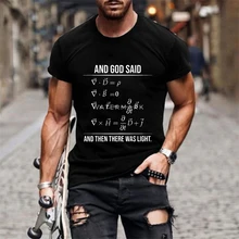 Aliexpress - Men’s God Said letters T-shirt Short Sleeve Loose Tops 2021 Fashion Casual Geometry Math Print Oversize T Shirts Male Clothing