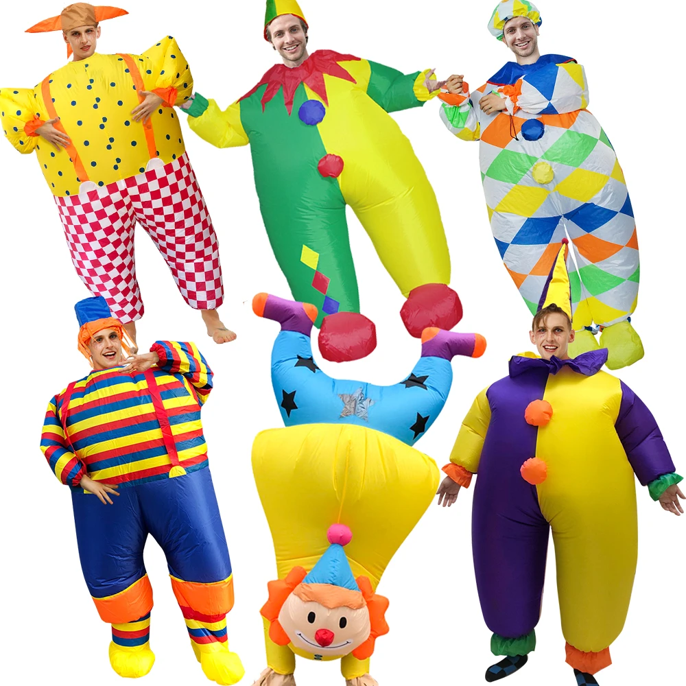 Party Time Adult Clown Inflatable Costume For Halloween Cosplay Costumes Clowns Funny Suits Carnival Role Play Clown Costume Aliexpress