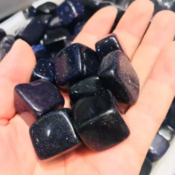 

100g Natural Blue Sand Stone Crystal Quartz Cube Tumbled Stone for Healing