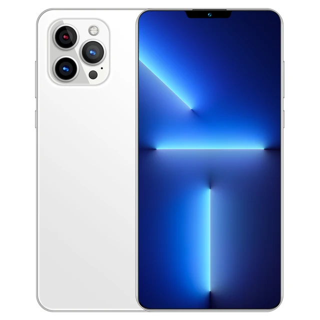 2022 New Full Screen 12GB+512GB I13 Pro Max 6.7 Inch Smartphone 4G 5G Celular Mobilephone Celulares New Global Version Cellphone white
