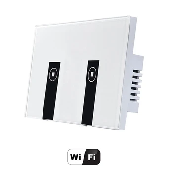 

New WiFi Smart Light Switch, 2 Switches Touch Wall Plate Alexa Light Switch, In-Wall Wireless On/Off Wall Switch, Timing, Voice