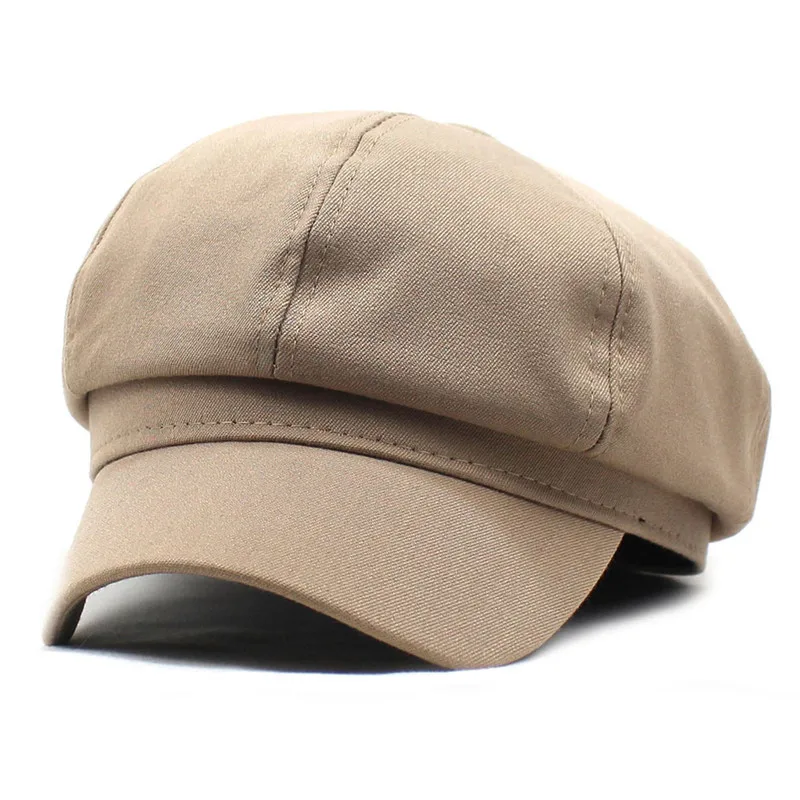 Women Polyester Solid Color Duck Tongue Beret Simple Casual Octagonal Cap Autumn and Winter Joker Painter Hat 38 women beret
