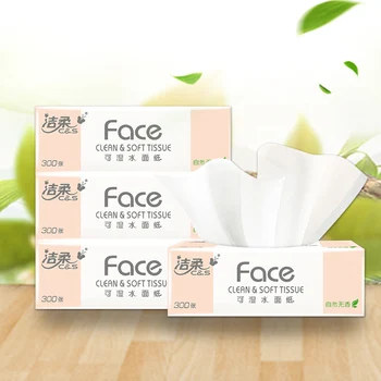 

4 packs Household Pumping Paper Paper Towels Soft Facial Tissue 300Sheets Water Absorption Toilet Paper Napkin Paper