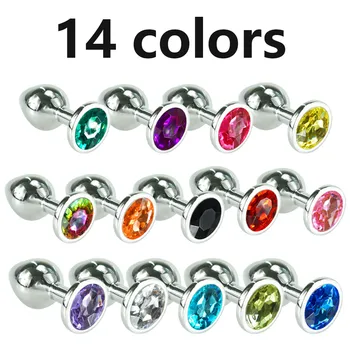 Anal sex toys Colorful Stainless Steel Anal Plug Adult Toy Metal Massage Anal Massager With Diamond Rainbow ass sex toy 3