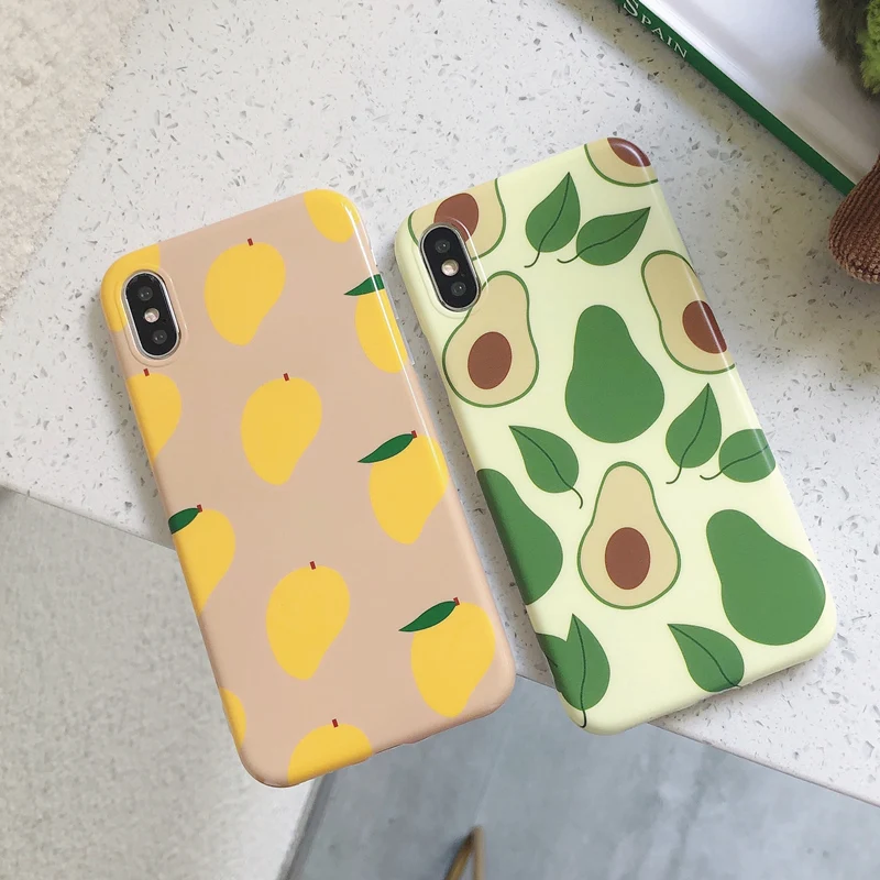 

Fresh Mango avocado phone case for iphone XR case matte soft TPU Case For iphone XR X XS Max 6 6s 7 8 plus back cover