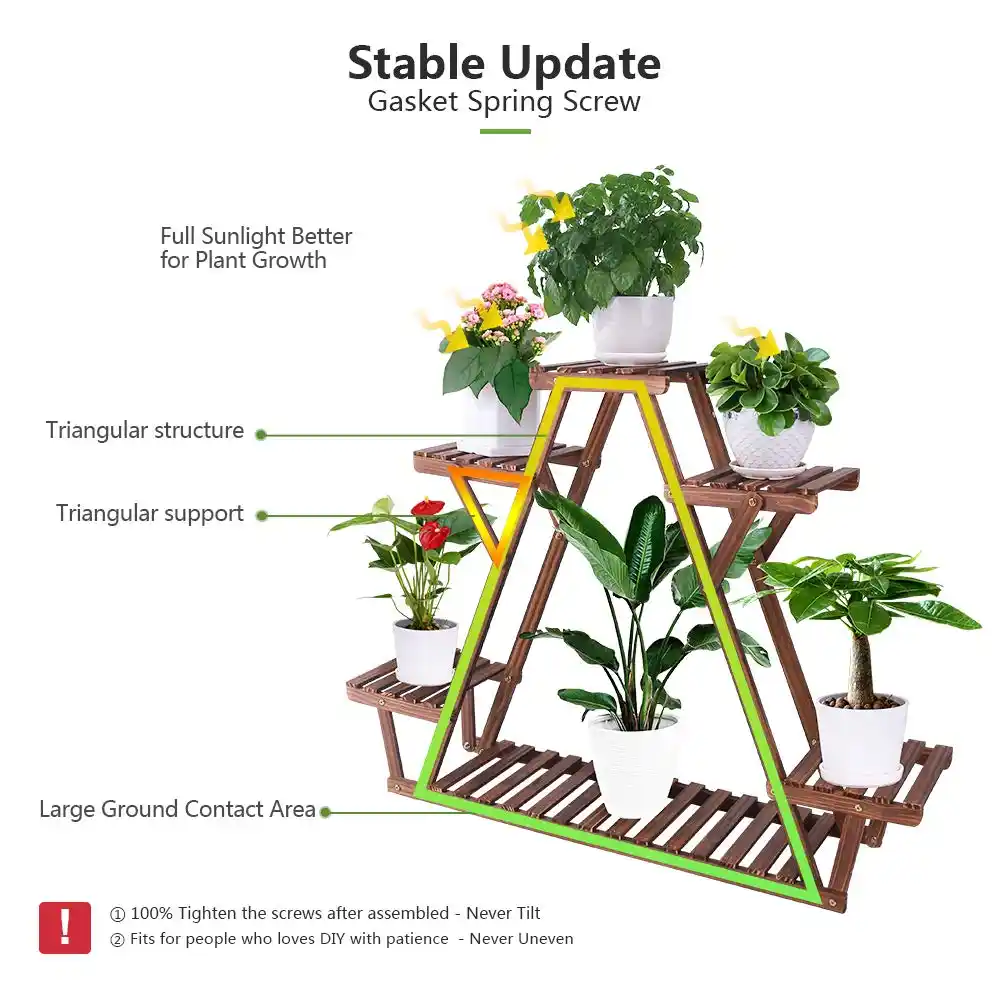 Pine Wood Plant Stand Carbonized Triangle 6 Tiered Corner Plant Rack Shelf Holder For Patio Garden Flower Pot Storage Organizer Plant Shelves Aliexpress