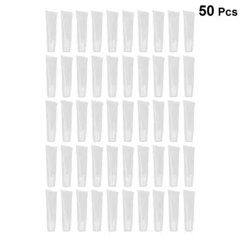 

50pcs Transparent Empty Tubes Cosmetic Container Oblique Mouth Soft Tube For Lip Gloss Lip Balm Make-Up Sub-Bottle Tool 10g