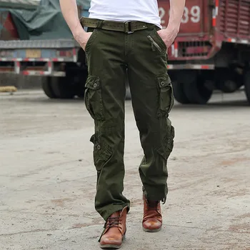 

Man Military Army Camouflage Cargo Pants Plus Size Multi-pocket Overalls Casual Baggy Camouflage pantalones Men work trousers
