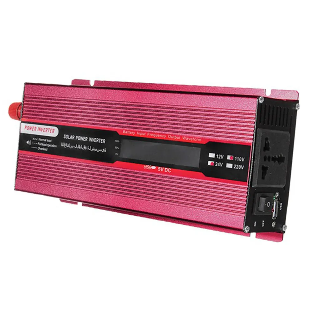 Vehemo 1000 Вт пик DC24V к AC110V авто Инвертор солнечной энергии инвертор открытый высокая производительность автомобиля алюминиевый сплав