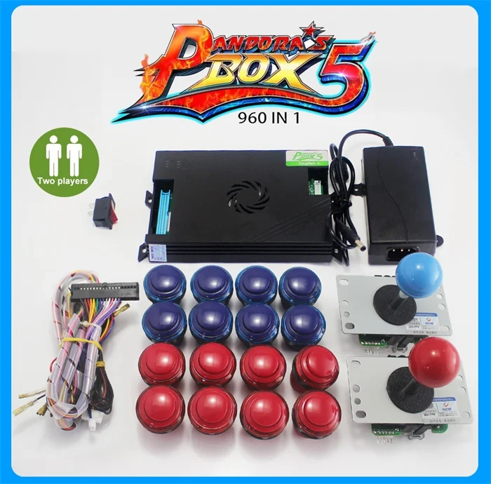 YJX DIY 2 игрока Pandora Box 6 1300 игровой набор аркадный набор кнопочные джойстики аркадная машина 2 джойстика комплект домашнего шкафа - Цвет: pandora box 5 960