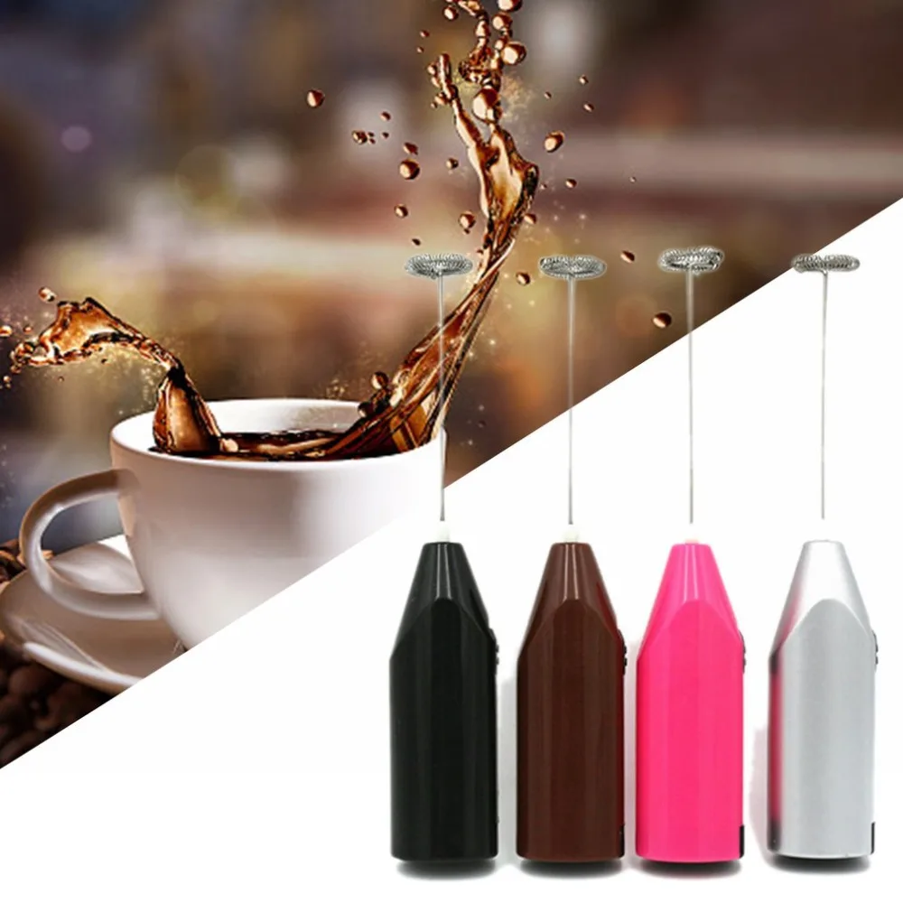 

Handheld Stainless Steel Coffee Milk Drink Electric Whisk Mixer Frother Foamer Battery Operated Kitchen Egg Beater Stirrer