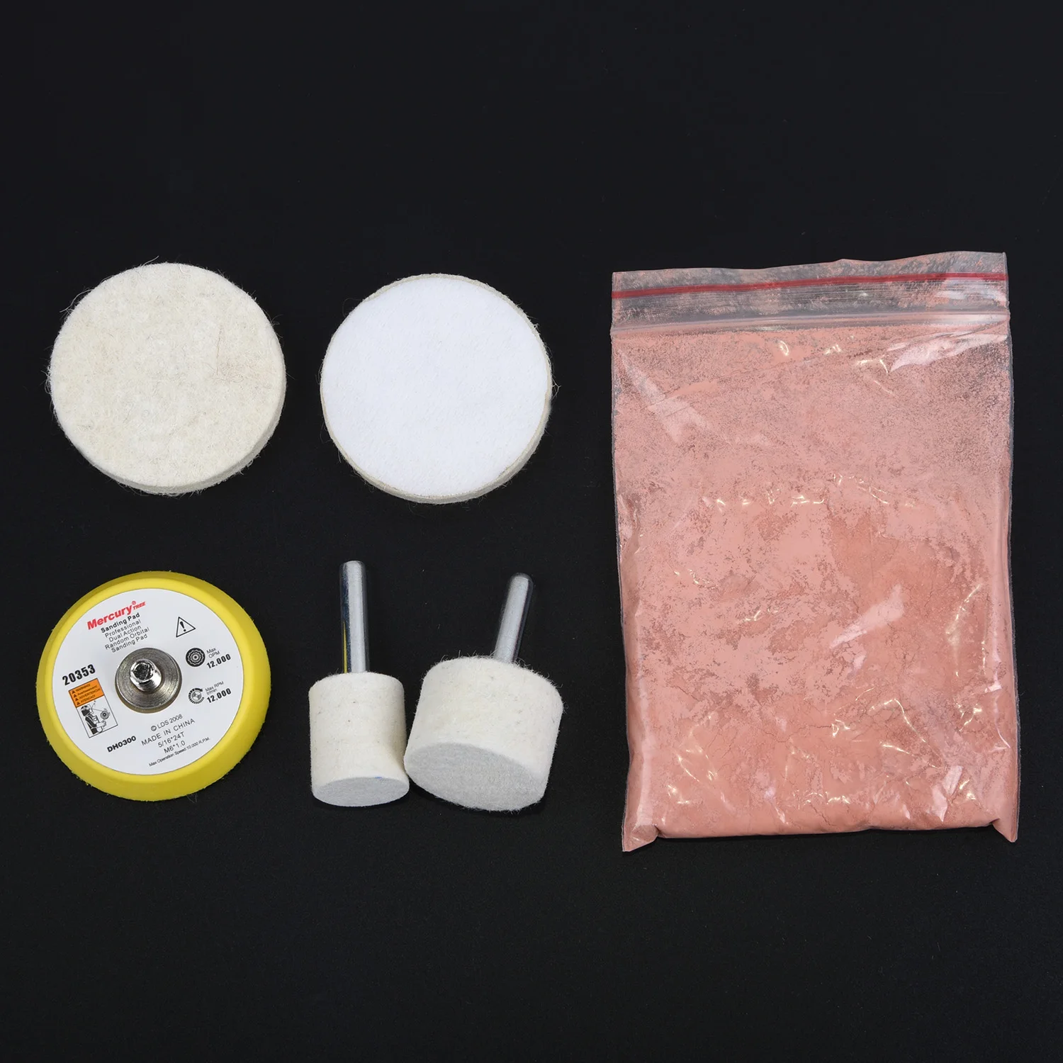 7Pcs/Set Glass Scrach Remover W/ 70g Cerium Oxide Powder Polishing Kit Wheels X