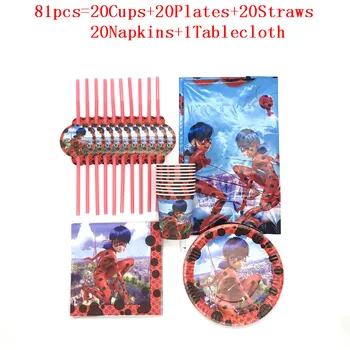 

Butterfly Bee Theme Design Paper Tablecloth Disposable Tableware Sets Kid Birthday Family Party Decoration Supplies 81Pcs/51Pcs