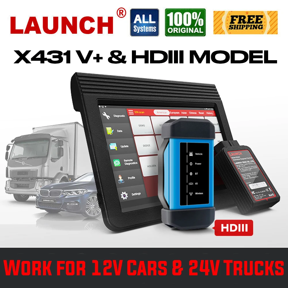 Launch X431 V + Plus OBD2 сканер HDIII модель мощный автомобильный диагностический инструмент