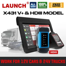 Lançamento x431 v + v mais obd2 scanner hdiii modelo ferramenta de diagnóstico do carro resistente scanner automotivo para 12v carros & 24v caminhões