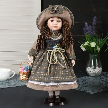 

Doll collection ceramics "Yulechka in a light caramel dress and a hat" 40 cm 4520525