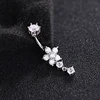 Hypoallergenic 925 Sterling Silver Plum Blossom Flower Navel Piercing Belly Button Rings Romantic Zircon Body Jewelry Women Gift 5