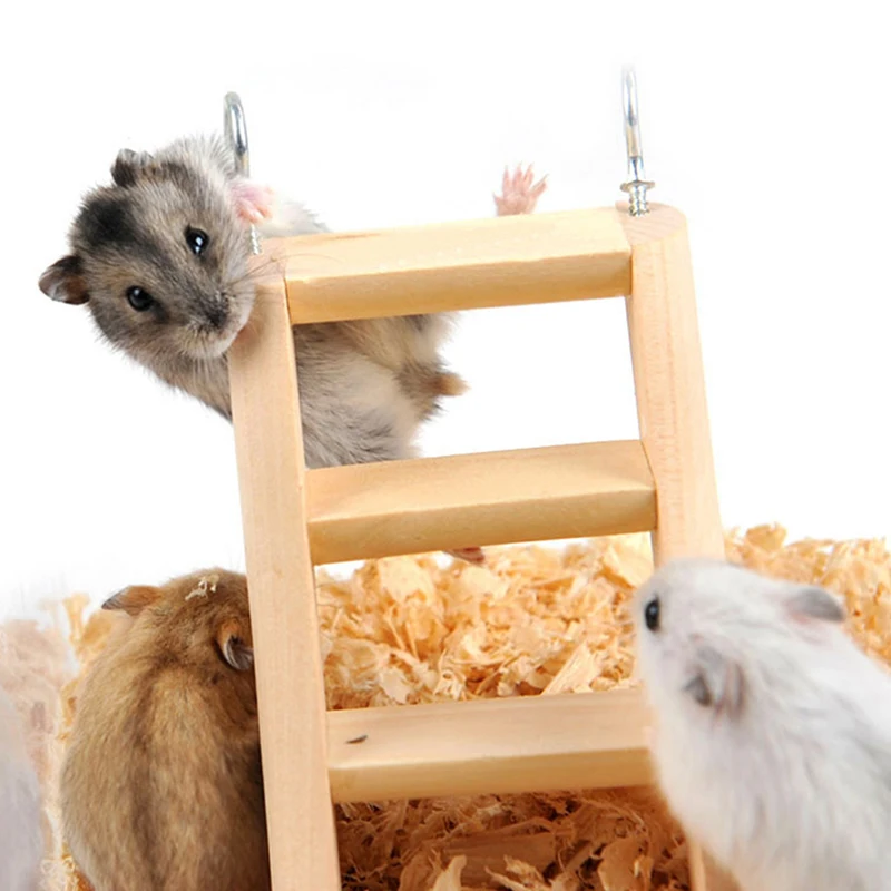 

High Quality Ferrets Toy Small Pet Stair Toy Hamster Guinea Stairs Wood Mouse Hamster Ladder Bamboo Rat Pig Toy