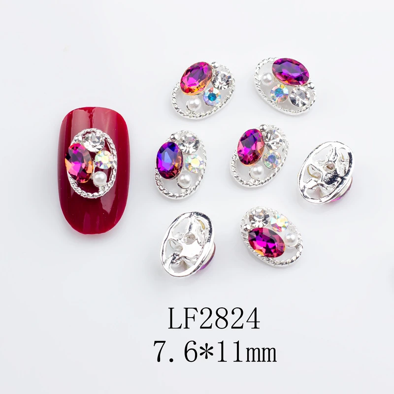 

New 10pcs Colours Charm Alloy Pearl Diamonds 3D Nail Art Decorations Shiny Crystal Jewelry Manicure DIY Accessory