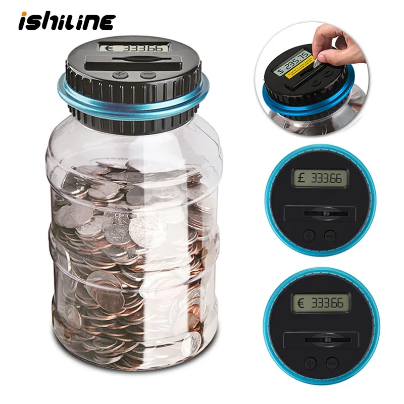 

Piggy Bank Counter Coin Electronic Digital LCD Counting Coin Money Saving Box Jar Coins Storage Box For USD EURO GBP Money