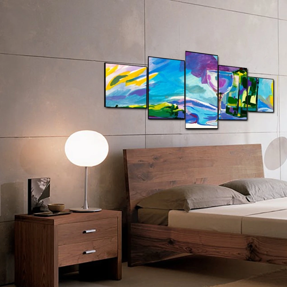 Canvas Art Oil Painting Wine glasses and bottles Abstract Art Poster Picture Wall Decor Modern Home Decoration For Living room Canvas Art Oil Painting Wine glasses and bottles Abstract Art Poster Picture Wall Decor Modern Home Decoration For Living room