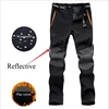 Reflective Men's Winter Hiking Pants Men Warm Fleece Softshell Trousers Outdoor Sports Thick Trekking Skiing Waterproof Pants ► Photo 2/6