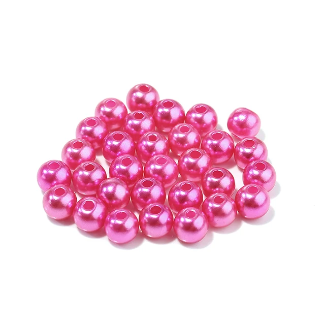 1000pcs 3-10mm Round ABS Imitation Pearl Beads Loose Beads Plastic Acrylic Spacer Bead For Jewelry Making Diy Bracelet Necklace Hot pink