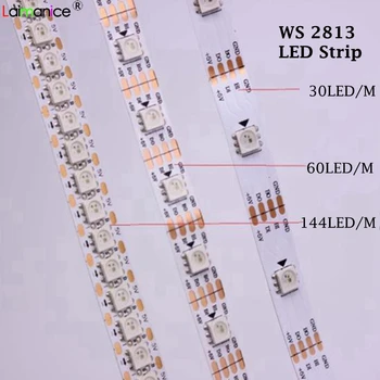 

DC5V WS2813 Led Pixel Strip Light 1M 3M 5M Dual-signal 30/60/144 pixels/leds/m WS2812B Updated Black/White PCB IP30/IP65/IP67